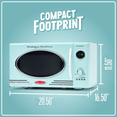 Nostalgia 0.9 Cu. Ft. Countertop Microwave, Aqua (NRMO9AQ)