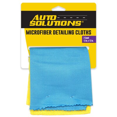 Auto Solutions Microfiber 13 x 13 Detailing Cloth, Blue & Yellow, 2 Cloths/Pack, 4 Packs/Box, 18 B