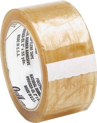 Quill Brand® Medium-Duty Natural Rubber Packing Tape, 3 x 55 yds, Clear, 6/Pack (A574/90506CL)