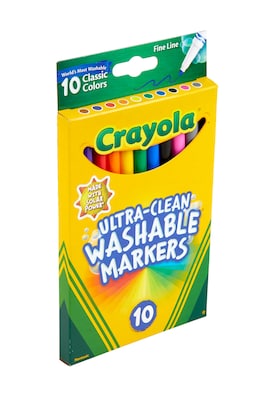 2 PK) Crayola Washable Dry-Erase Fine Line Markers (12 Classic