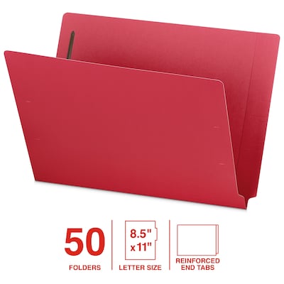 Staples Classification Folder, 3/4 Expansion, Letter Size, Red, 50/Box (ST62546)