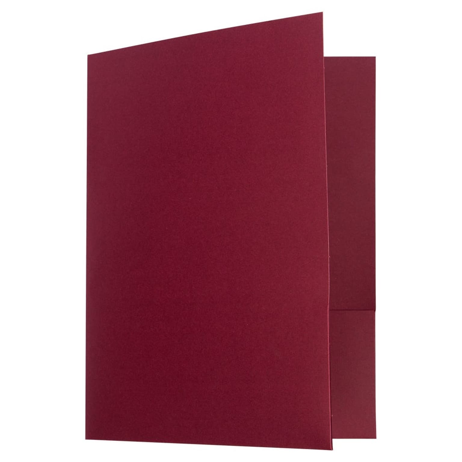 JAM Paper 2 Pocket Cardstock Presentation Folder, Burgundy, 25/Pack (386LBURA)