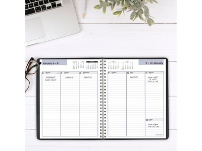 2025 AT-A-GLANCE DayMinder 7 x 8.75 Weekly Planner, Faux Leather Cover, Black (G590-00-25)