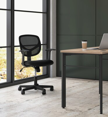 Boss Office Products B316-BK Deluxe Posture Chair with Adjustable Arms, Black