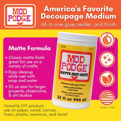 Mod Podge Decoupage Glue, Matte, 32oz. (MODCS11303)