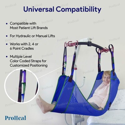 ProHeal Universal Full Body Mesh Lift Sling, XX-Large, 54" x 43", Polyester (ProHeal-30118)