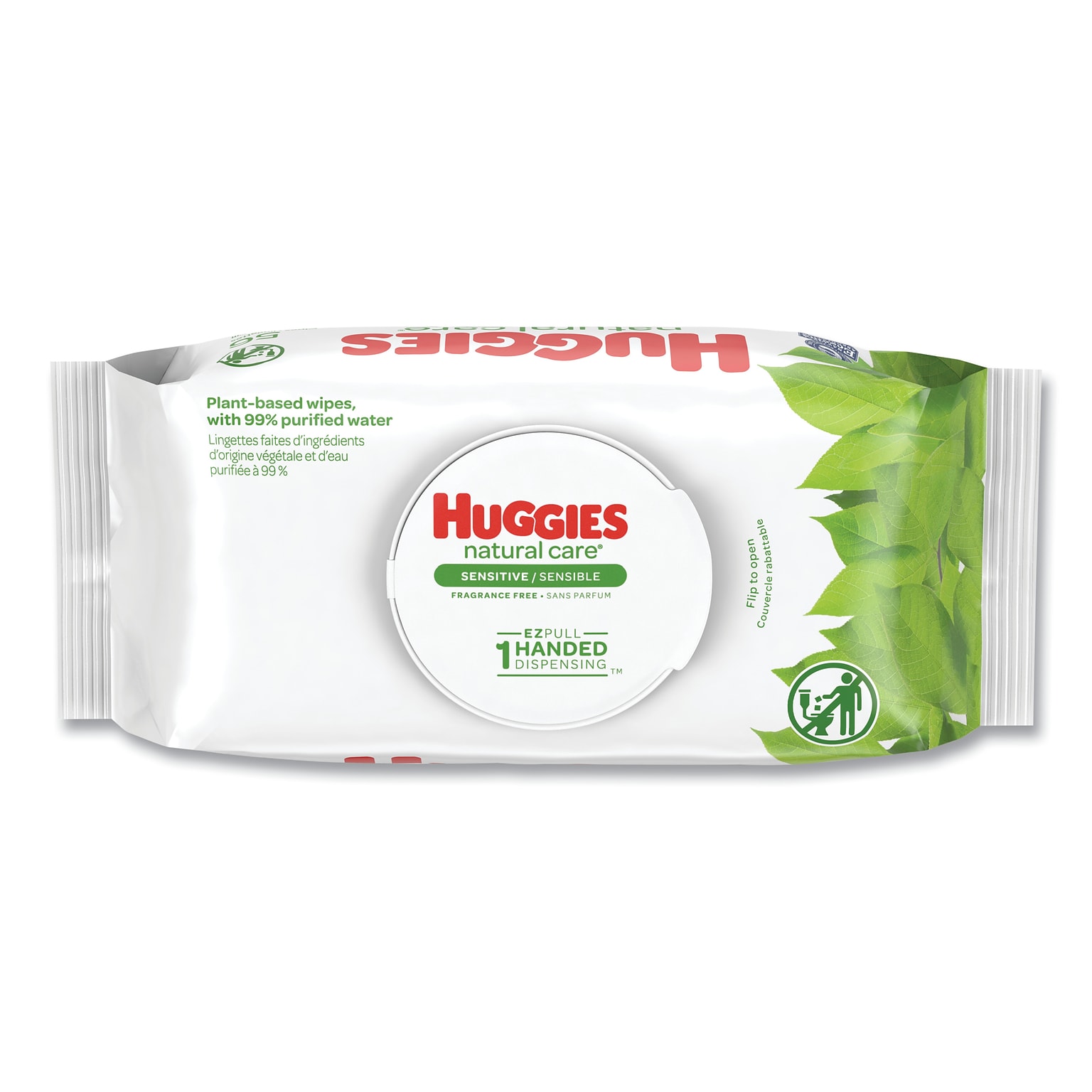 Huggies® Natural Care Sensitive Baby Wipes, 3.88 x 6.6, Unscented, White,  56/Pack, 8 Packs/Carton | Quill.com