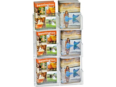 Azar Brochure Holder, 23.5 x 13, Vertical, Wall Mounted, Clear Acrylic, 2/Pack (252091)