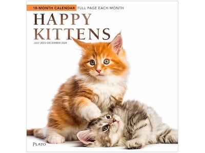 2023-2024 Plato Happy Kittens 12" x 12" Academic & Calendar Monthly Wall Calendar (9781975467180)