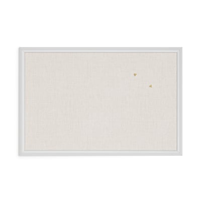 U Brands Self-Healing Cork Linen Bulletin Board, White Decor Frame, 30 x 20 (2074U00-01)