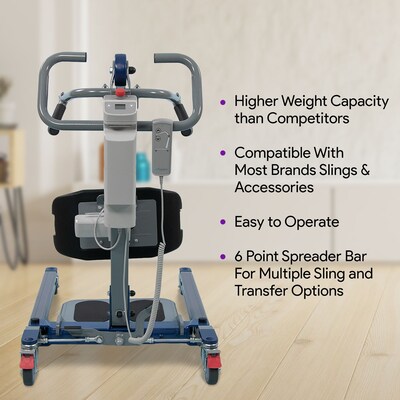 ProHeal Sit to Stand Body Patient Transfer Lift, 4 Sling Hooks, 500 lb. Capacity (PH-34500-FBM)