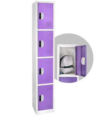 AdirOffice 72"H 4-Tier Purple Storage Locker (ADI629-204-PUR-DL)