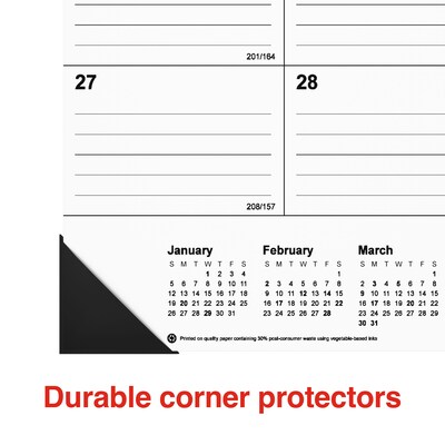 2025-2026 Staples 22" x 17" Academic Monthly Desk Pad Calendar, Black (ST12952-25)