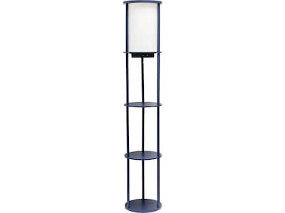 Simple Designs 62.5" Matte Navy Floor Lamp with Cylindrical Shade (LF2010-NAV)
