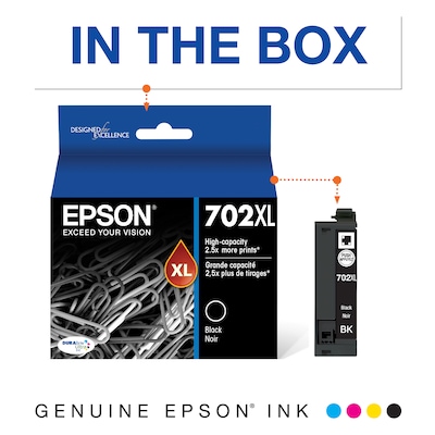 Epson T702XL Black High Yield Ink Cartridge   (T702XL120-S)