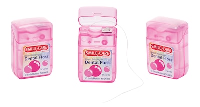 SmileMakers Dental Floss, Bubblegum, 12 Yards, 144/Carton (DEN413)