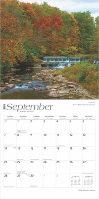 2025 BrownTrout Indiana Wild & Scenic 12" x 12" Monthly Wall Calendar (9781975474959)