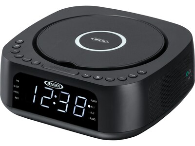 Jensen Stereo Digital Dual Alarm Clock Radio, Black (JCR-375) | Quill.com