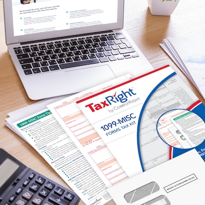 ComplyRight TaxRight 2024 1099-MISC Tax Form Tax Form Set with Envelopes, 4-Part, 25/Pack (SC6103E25)