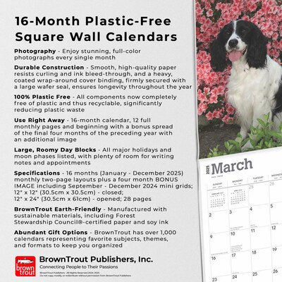 2025 BrownTrout English Springer Spaniels 12" x 12" Monthly Wall Calendar (9781975476960)