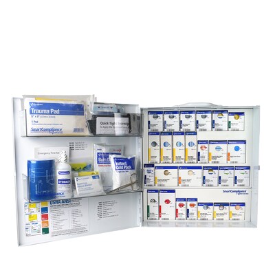 SmartCompliance Food Service First Aid Cabinet, ANSI Class B, 100 People, 337 Pieces (91379)