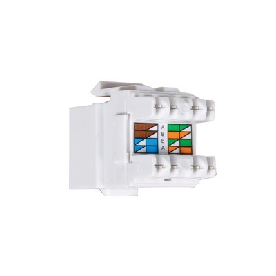 Vericom VGS6 Series Unshielded UTP CAT-6 RJ45 180° Keystone Jack, White, 25-Pack (MPG6018WH-25)