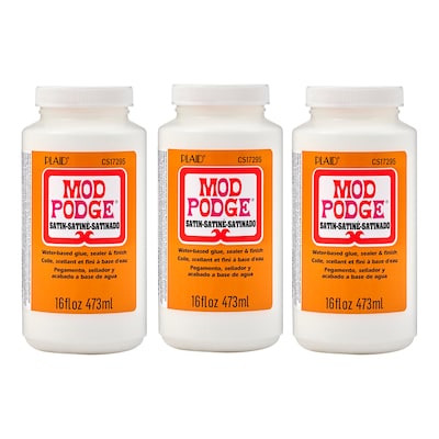 Mod Podge Decoupage Glue, Satin, 16oz., 3/Pack (MODCS17295-3)