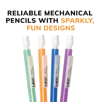 BIC Xtra Sparkle Mechanical Pencil, 0.7mm, #2 Hard Lead, 24/Pack (MPLP241-BLK)