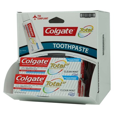 Colgate Total® Clean Mint Toothpaste,  0.88 oz Tube, 12 Tubes/Dispensit Box, 12 Dispensit Boxes/Carton