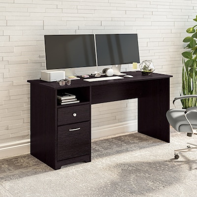 Bush Furniture Cabot 60W Computer Desk with Drawers, Espresso Oak (WC31860)