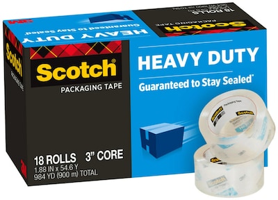 Scotch Heavy Duty Packing Tape, 1.88 x 54.6 yds., Clear, 18/Pack (385018CP)