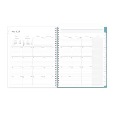 2025-2026 Blue Sky Teacher Dots 8.5" x 11" Academic Year Weekly & Monthly Planner, Plastic Cover, Multicolored (100330-A26)