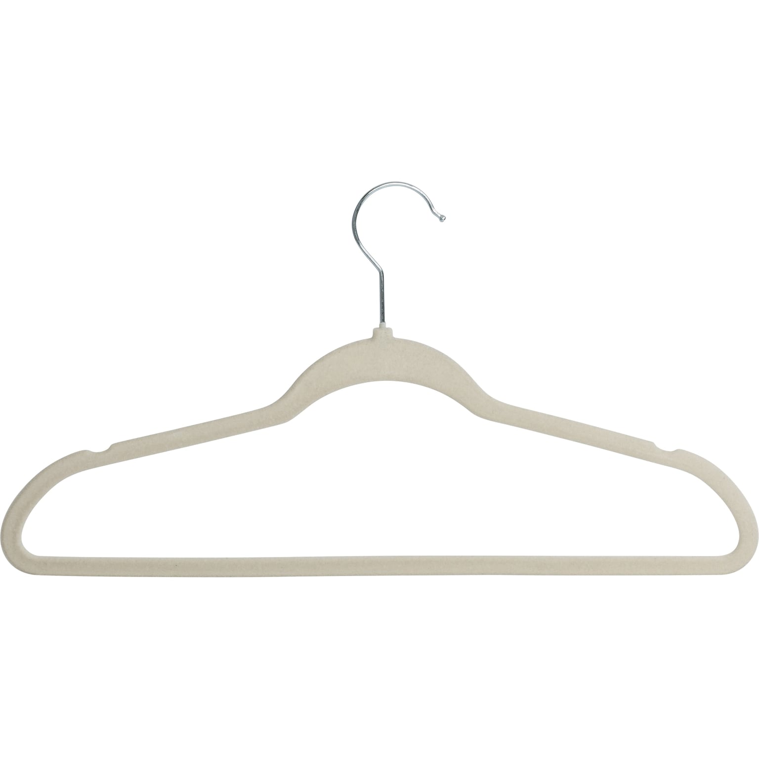 Honey-Can-Do Metal Slim-Profile Nonslip Velvet Hanger, Warm Gray, 25/Pack (HNG-09739)