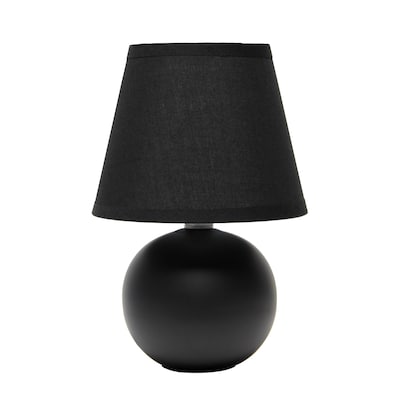 Creekwood Home Nauru 8.66 Traditional Petite Ceramic Orb Base Bedside Table Desk Lamp, Black (CWT-2