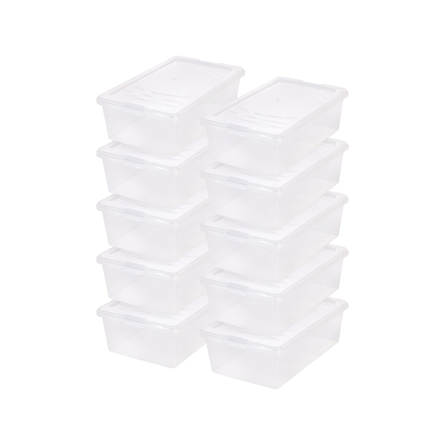 Iris 6 Qt. Snap Lid Storage Tote, Clear, 10/Pack (500074)