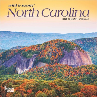 2025 BrownTrout North Carolina Wild & Scenic 7 x 7 Monthly Wall Calendar (9781975473822)