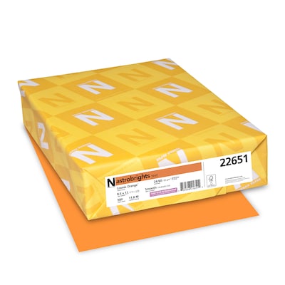 Astrobrights Colored Paper, 24 lbs., 8.5" x 11", Cosmic Orange, 500 Sheets/Ream (22651)