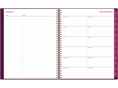 2025 Blue Sky Gili 8.5" x 11" Weekly & Monthly Planner, Plastic Cover, Burgundy/Beige (117889-25)