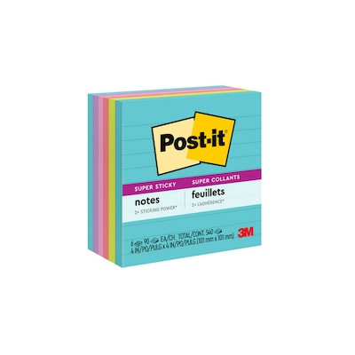 Post-it Super Sticky Notes, 4 x 4, Supernova Neons Collection