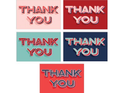 Better Office Thank You Cards with Envelopes, 4 x 6, Assorted Colors, 50/Pack (64526-50PK)