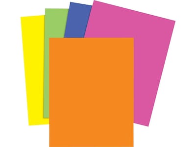 Staples Brights Multipurpose Colored Paper, 24 lbs., 8.5" x 11", Assorted Neon, 500/Ream (20201)