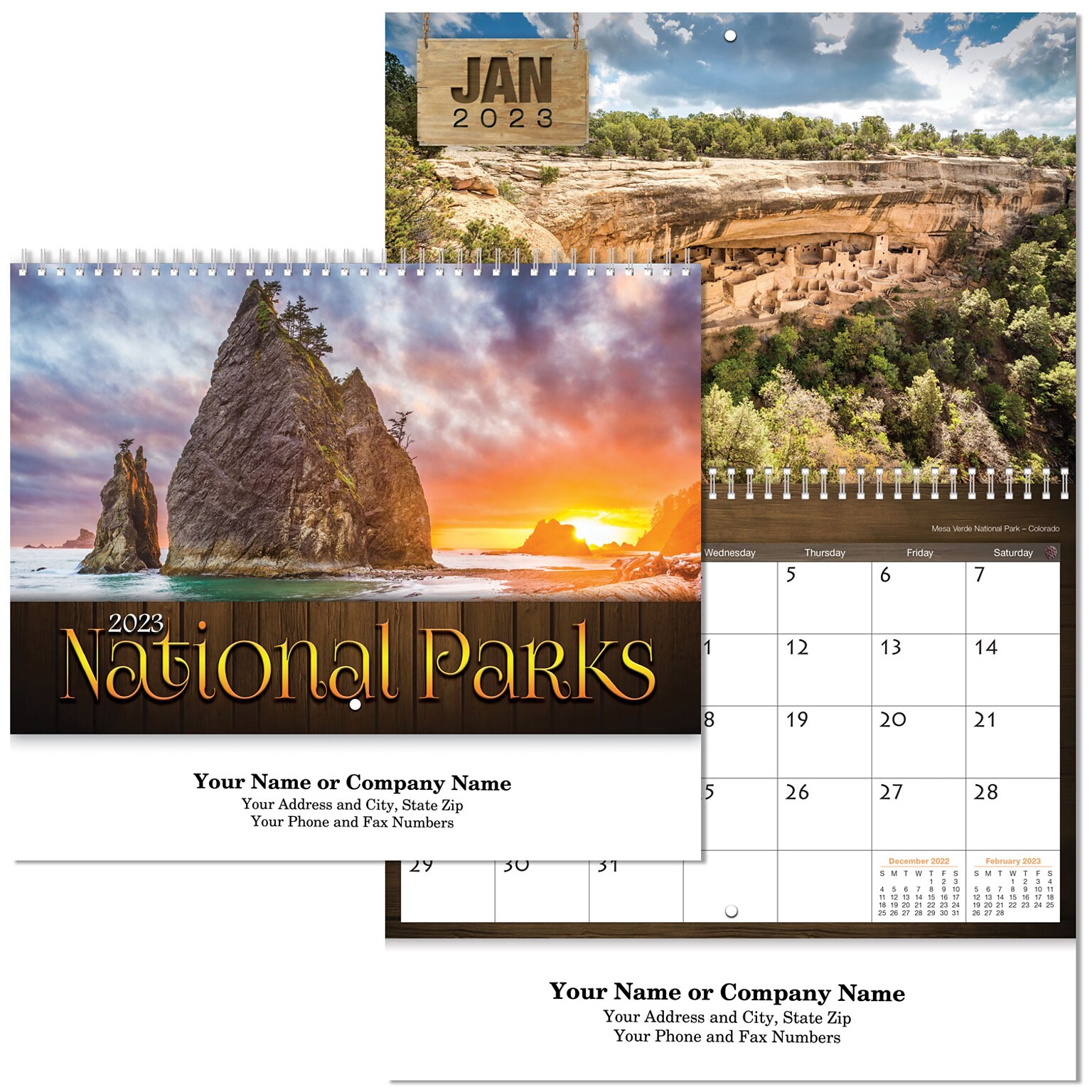 Custom National Parks Wall Calendar Spiral