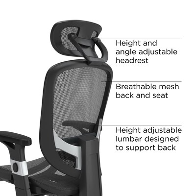 Quill Brand® Hyken Mesh Task Chair, Black (23481-CC) | Quill.com