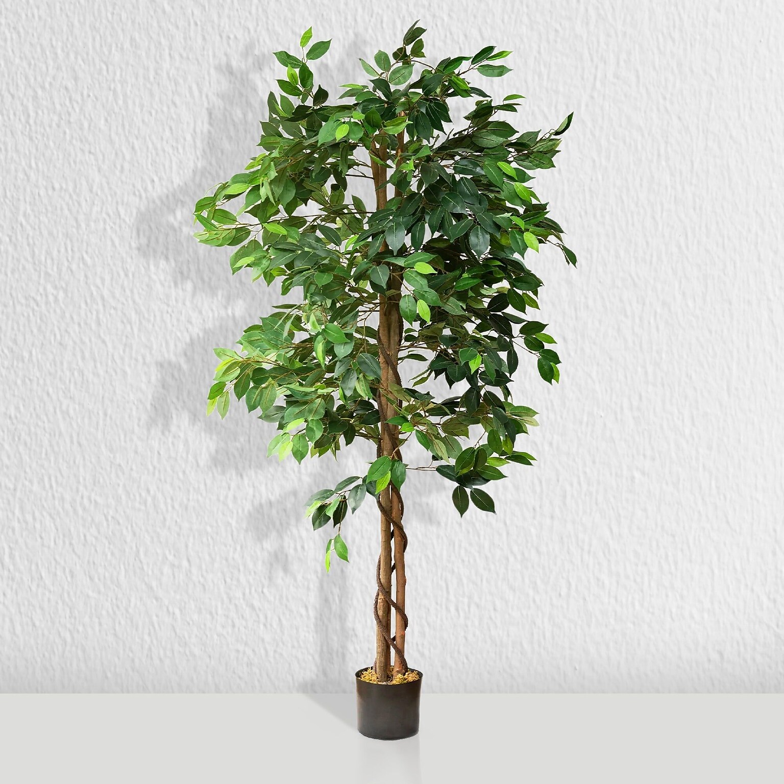 Forever Leaf 72 Artificial Ficus Silk Tree in Black Pot (FEV-FIC72)