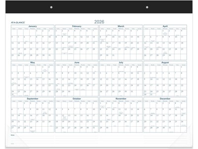 2025 AT-A-GLANCE Success 21.75 x 17 Monthly Desk Pad Calendar, White/Blue (ST24-00-25)
