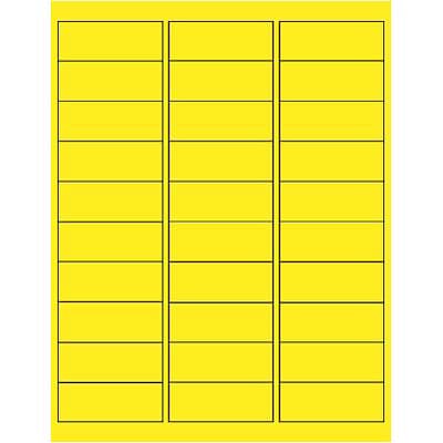 Quill Brand® Laser Address Labels, 1" x 2-5/8", Fluorescent Yellow, 900 Labels (Comparable to Avery 5972)