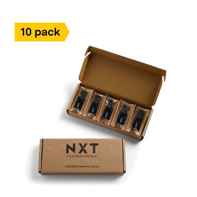 NXT Technologies 16GB USB 3.2 Type-A Flash Drive, Black, 10/Pack (NX61136)