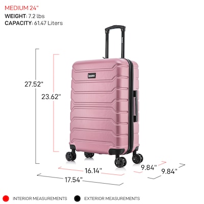 InUSA Trend 27.52" Hardside Suitcase, 4-Wheeled Spinner, Rose Gold (IUTRE00M-ROS)