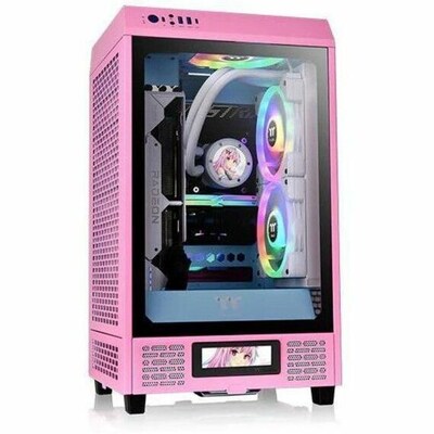 Thermaltake The Tower 200 Bubble Mini ITX Mini-Tower Computer Case, Pink (CA-1X9-00SAWN-00)