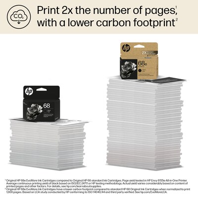 HP 68e EvoMore Black High Yield Ink Cartridge (7FP22TN), Print up to 320 pages